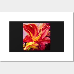 Red Day Lily Posters and Art